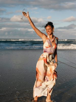 Marie Halterneck Maxi Dress - Multi