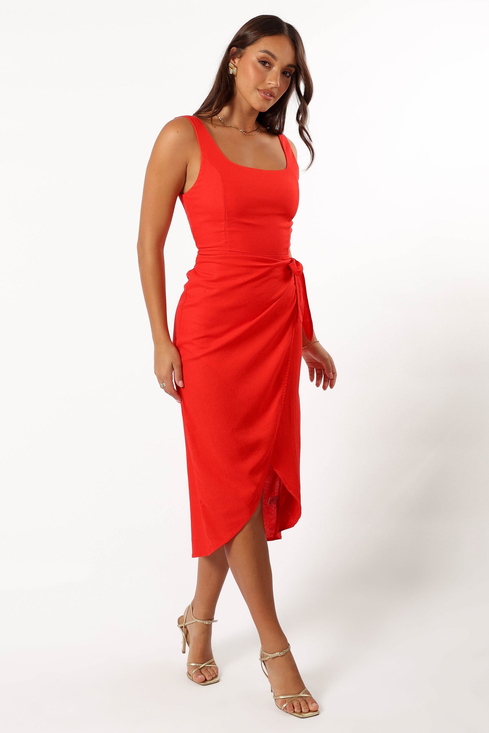 Misty Wrap Midi Dress - Red Rogue - Image 9