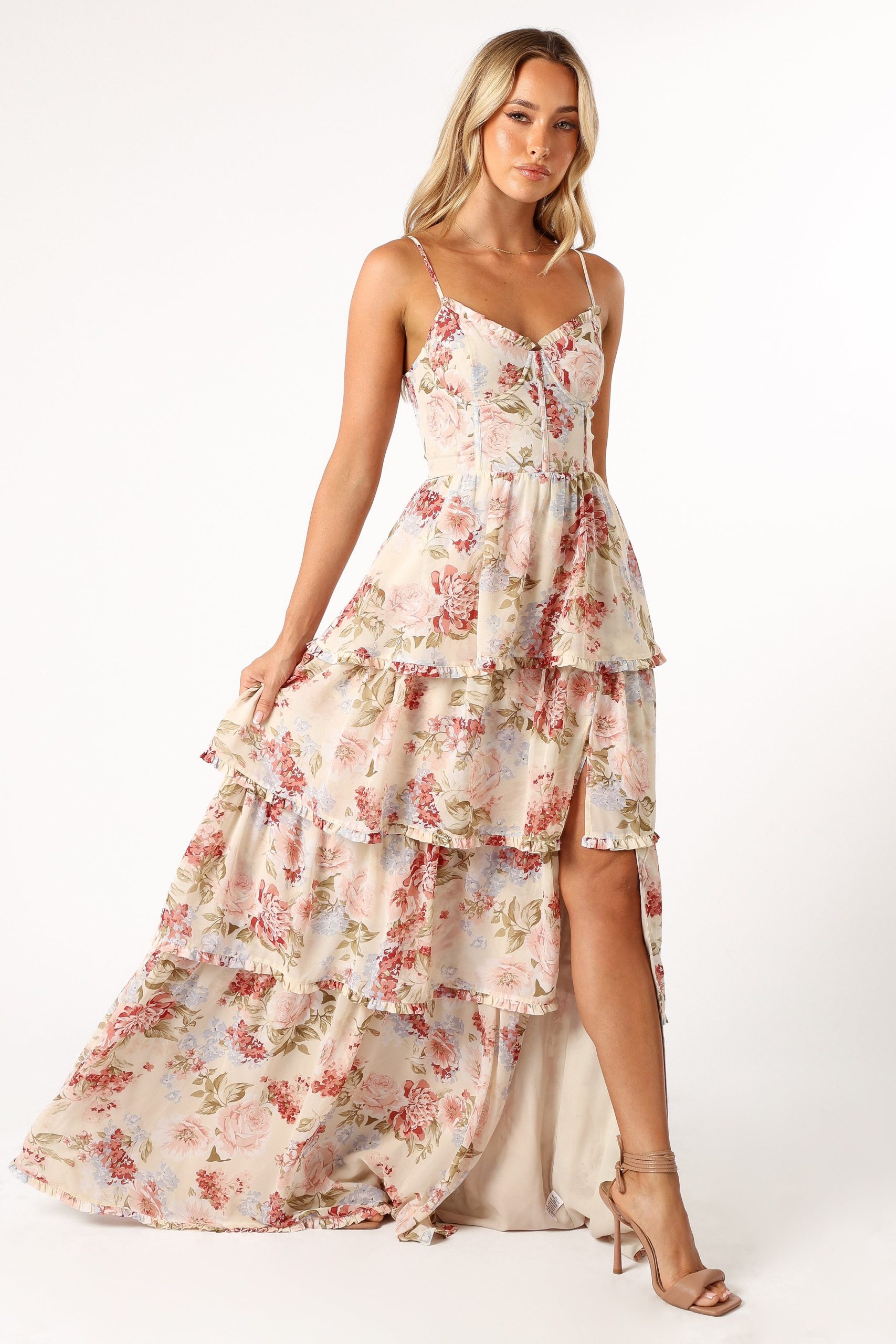 Mito Tiered Maxi Dress - Cream Floral - Image 5