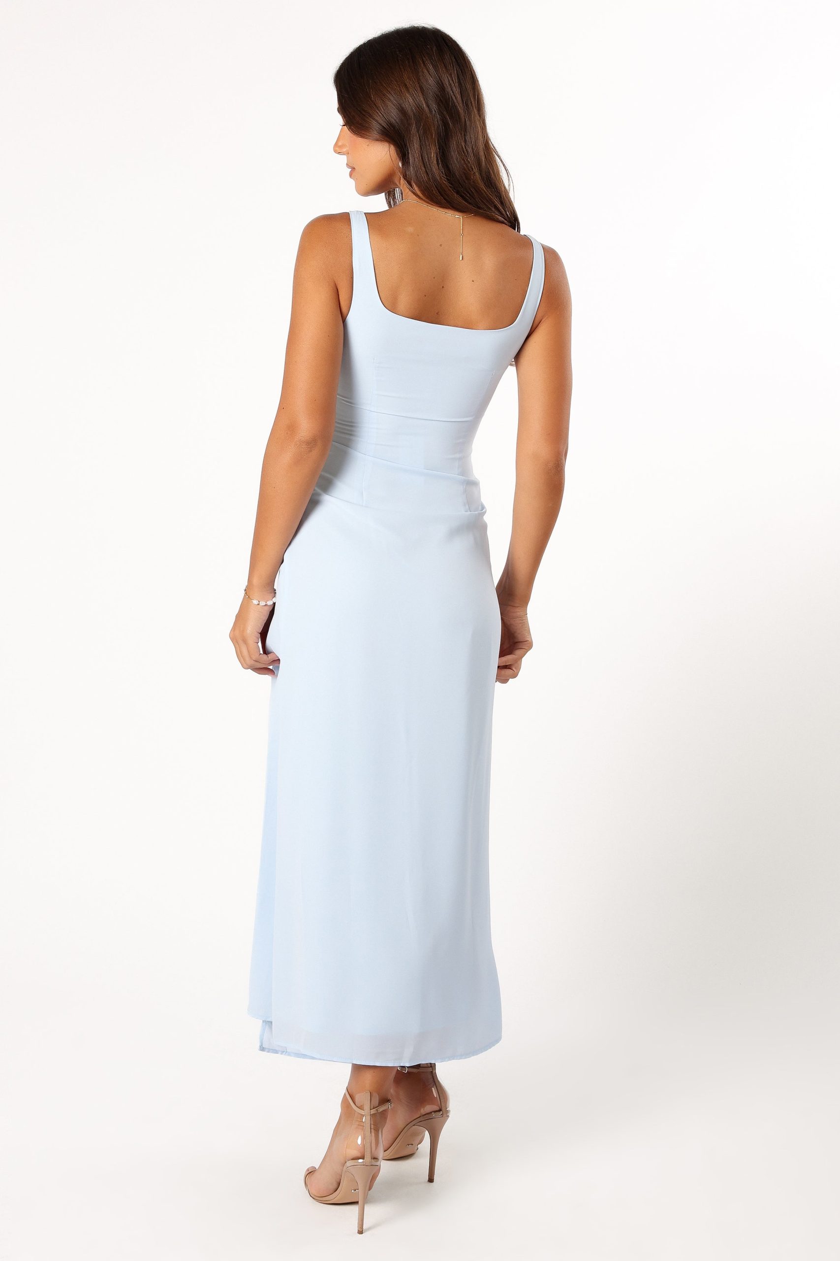 Nadea Faux Wrap Maxi Dress - Blue - Image 5