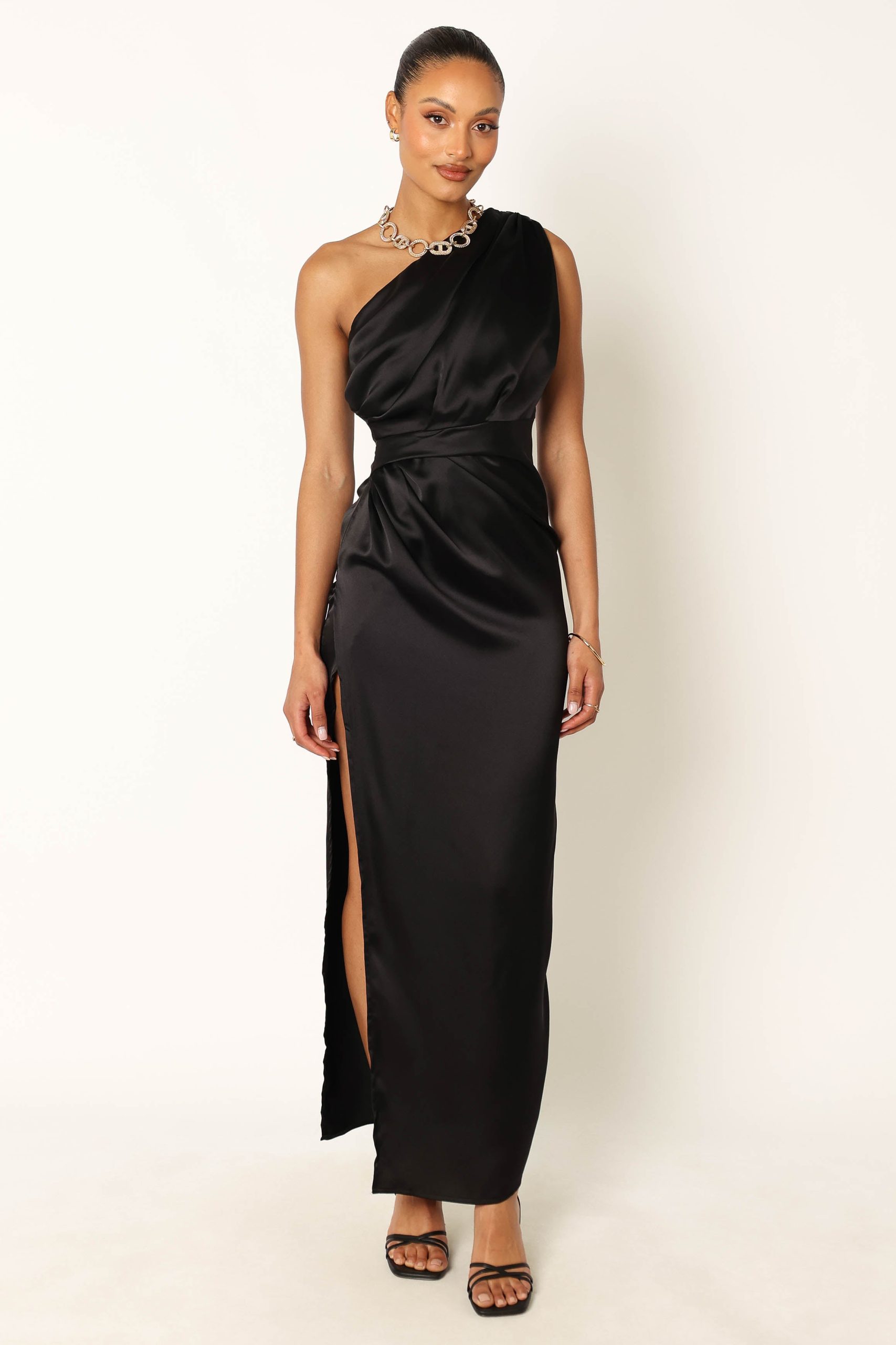 Nadia One Shoulder Maxi Dress - Black - Image 6