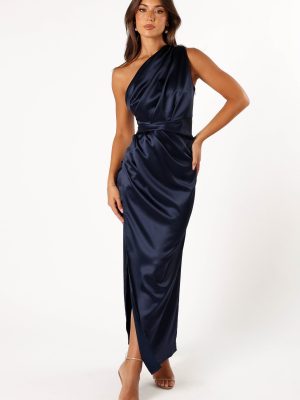 Nadia One Shoulder Maxi Dress - Navy