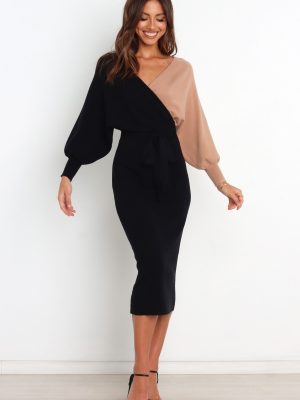 Nate Dress - Black/Beige