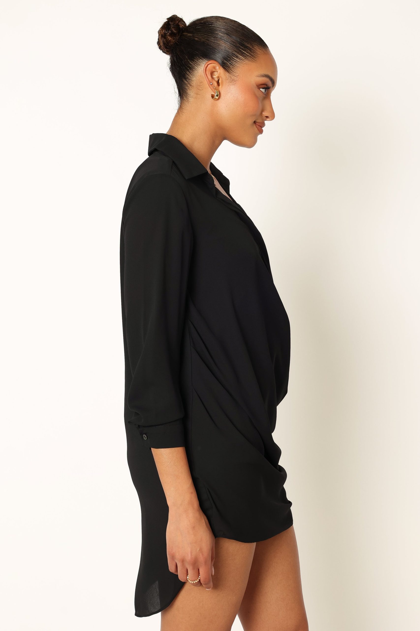 Niky Long Sleeve Mini Dress - Black - Image 4