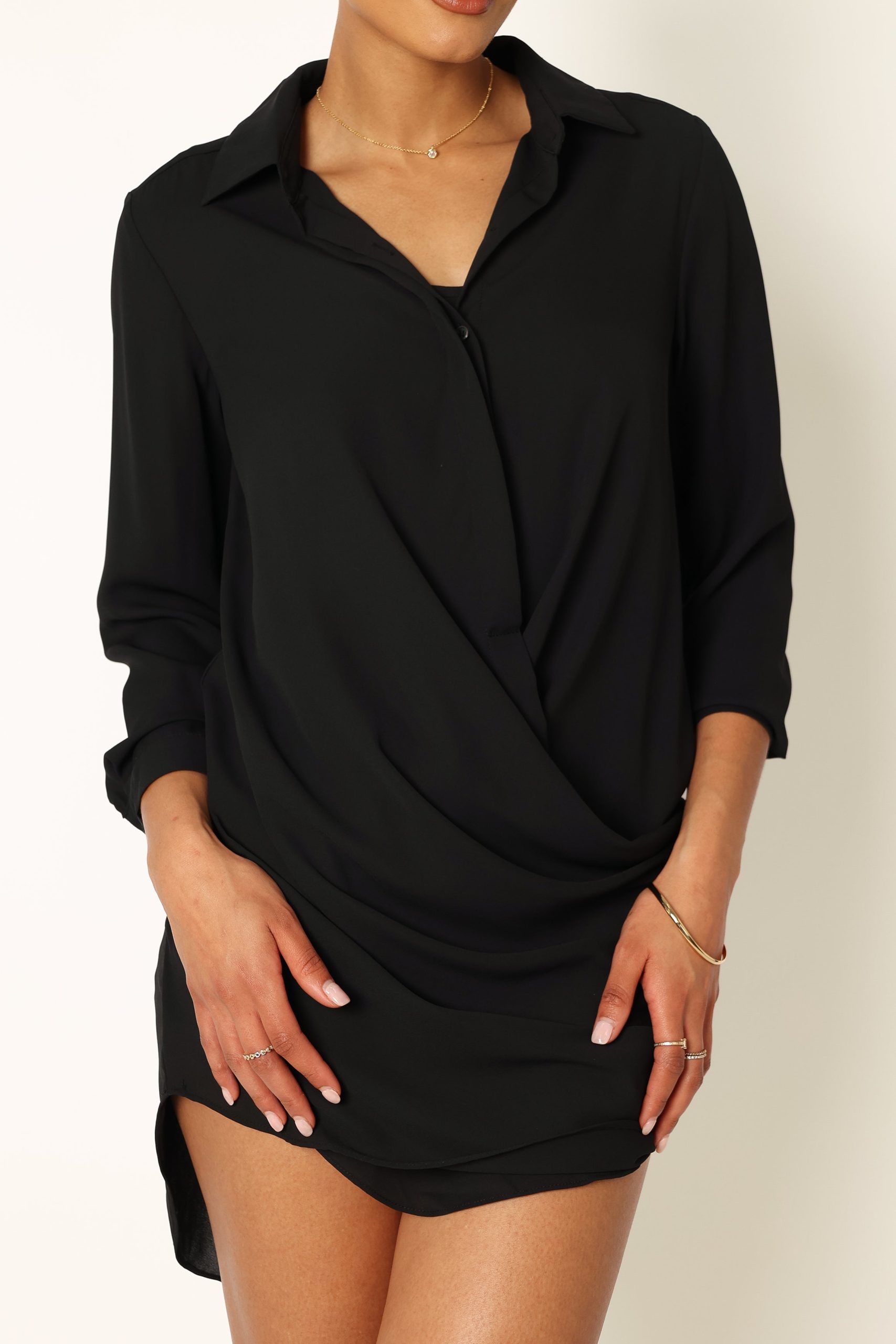 Niky Long Sleeve Mini Dress - Black - Image 5