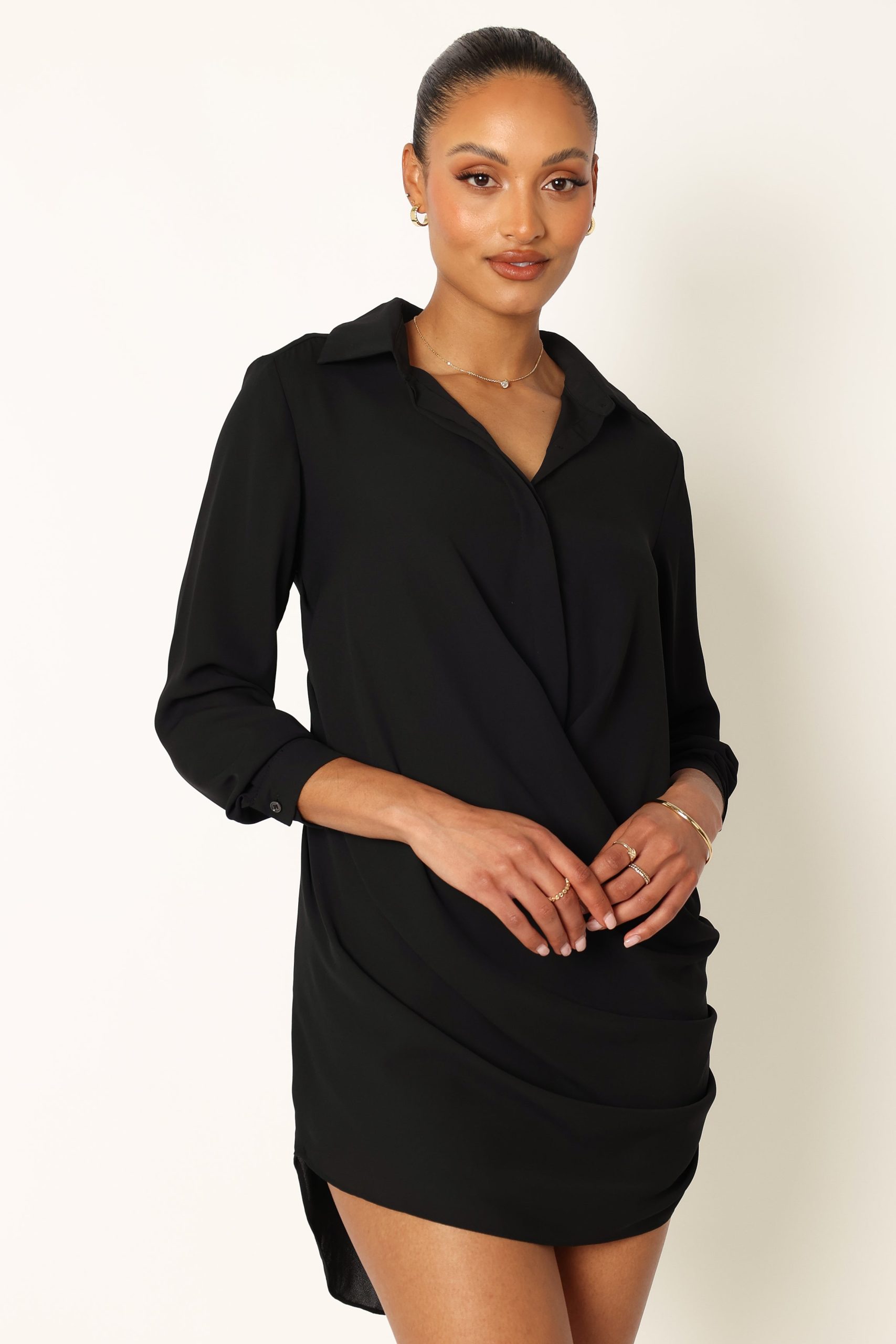 Niky Long Sleeve Mini Dress - Black - Image 3