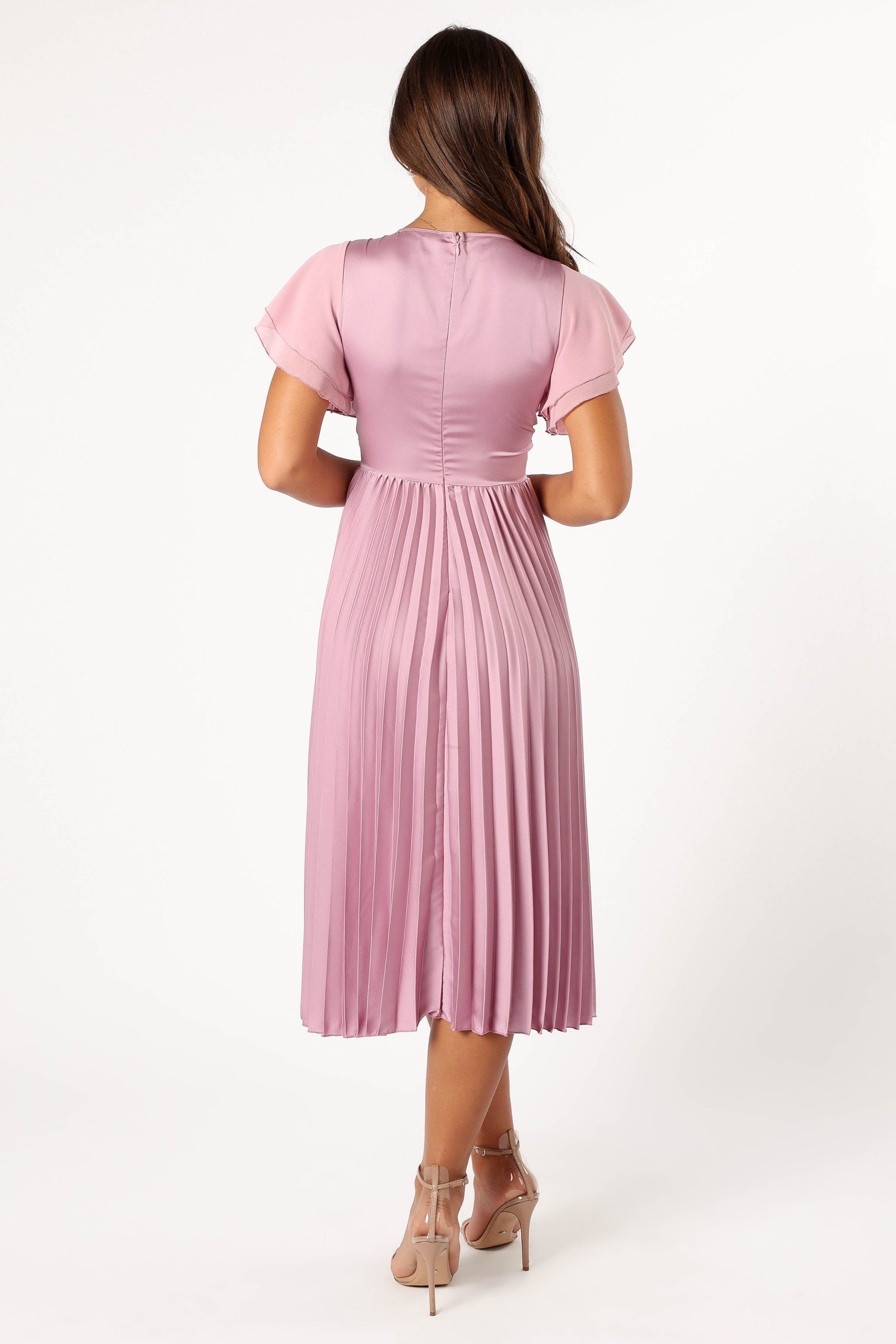 Nova Flutter Sleeve Midi Dress - Dusty Rose - Image 9