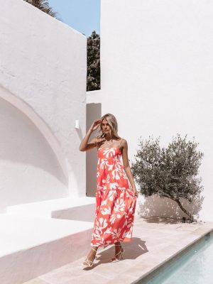 Payton Maxi Slip Dress - Melon White