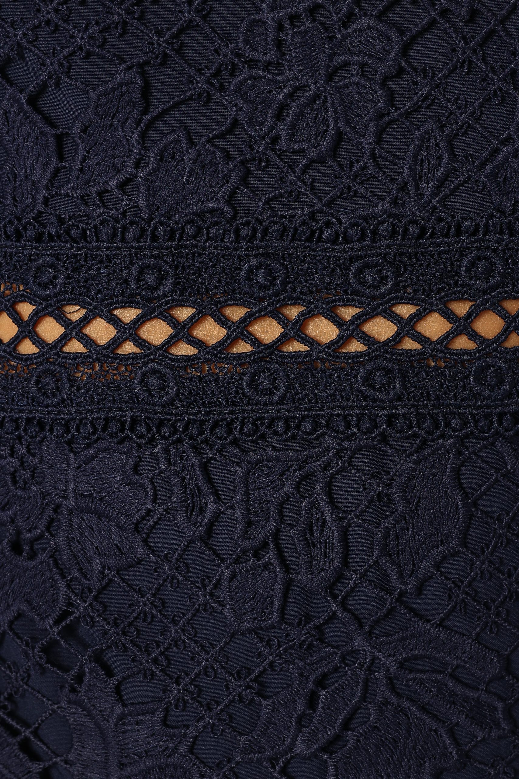 Pia Long Sleeve Midi Dress - Navy - Image 8