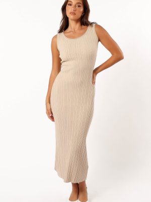 Reign Maxi Knit Dress - Beige