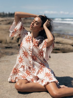 Ren Long Sleeve Mini Dress - Soleil