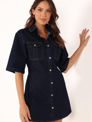 Hailey Denim Mini Dress - Dark Denim