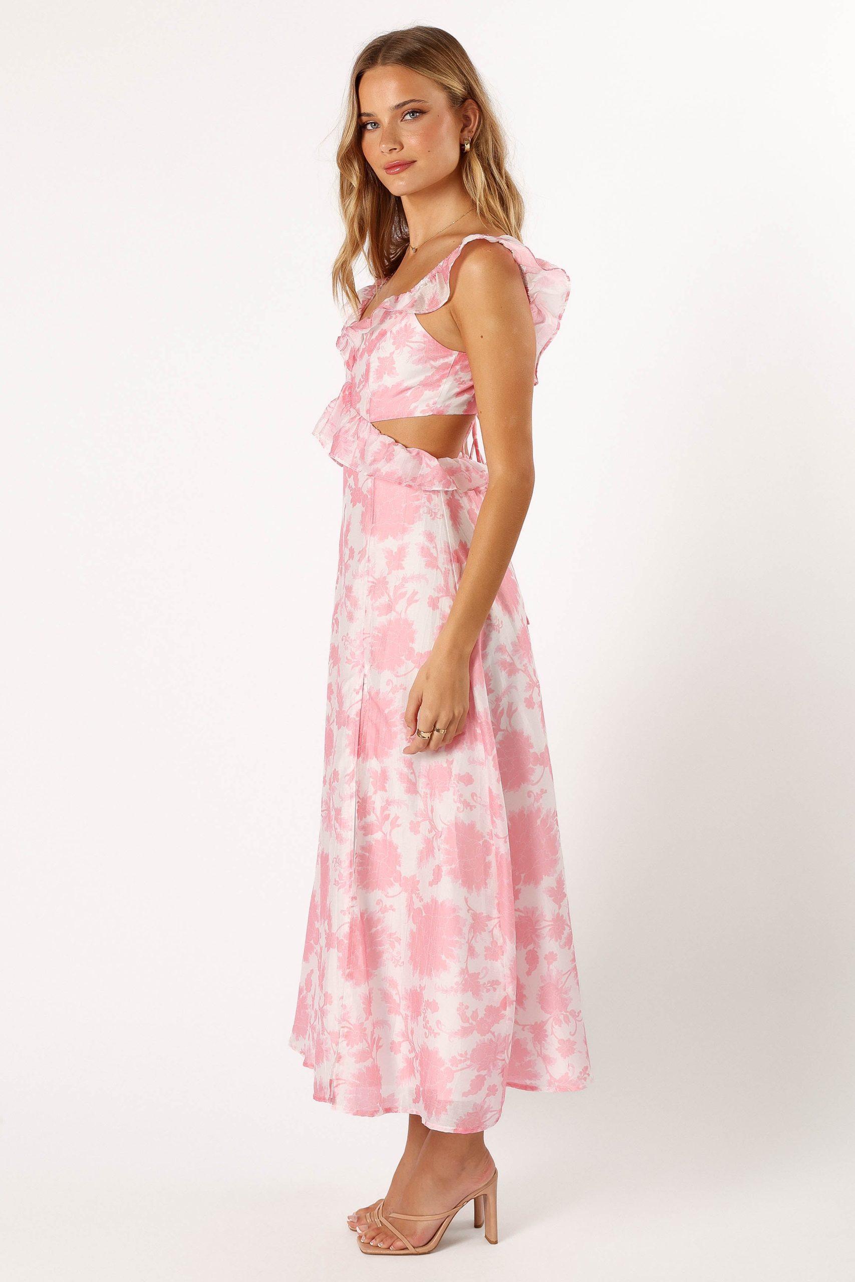 Rori Ruffle Maxi Dress - Pink Floral - Image 5