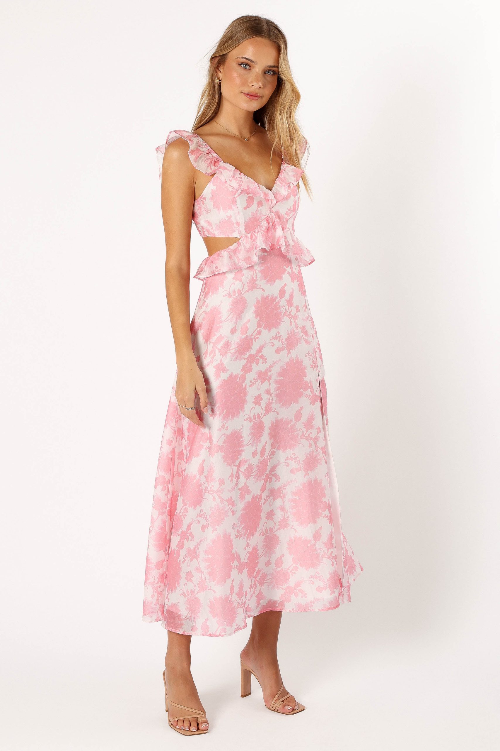 Rori Ruffle Maxi Dress - Pink Floral - Image 7
