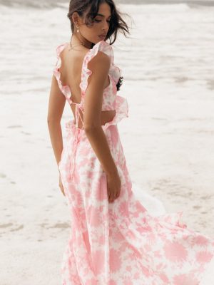 Rori Ruffle Maxi Dress - Pink Floral