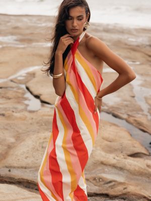 Sabbia Maxi Dress - Pink Stripe
