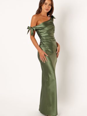 Selma Off Shoulder Maxi Dress - Olive