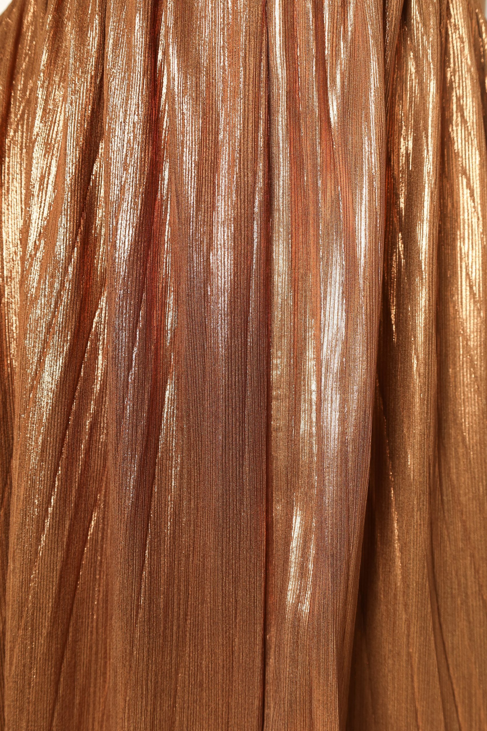 Shania Pleated Maxi Dress - Bronze - Image 12