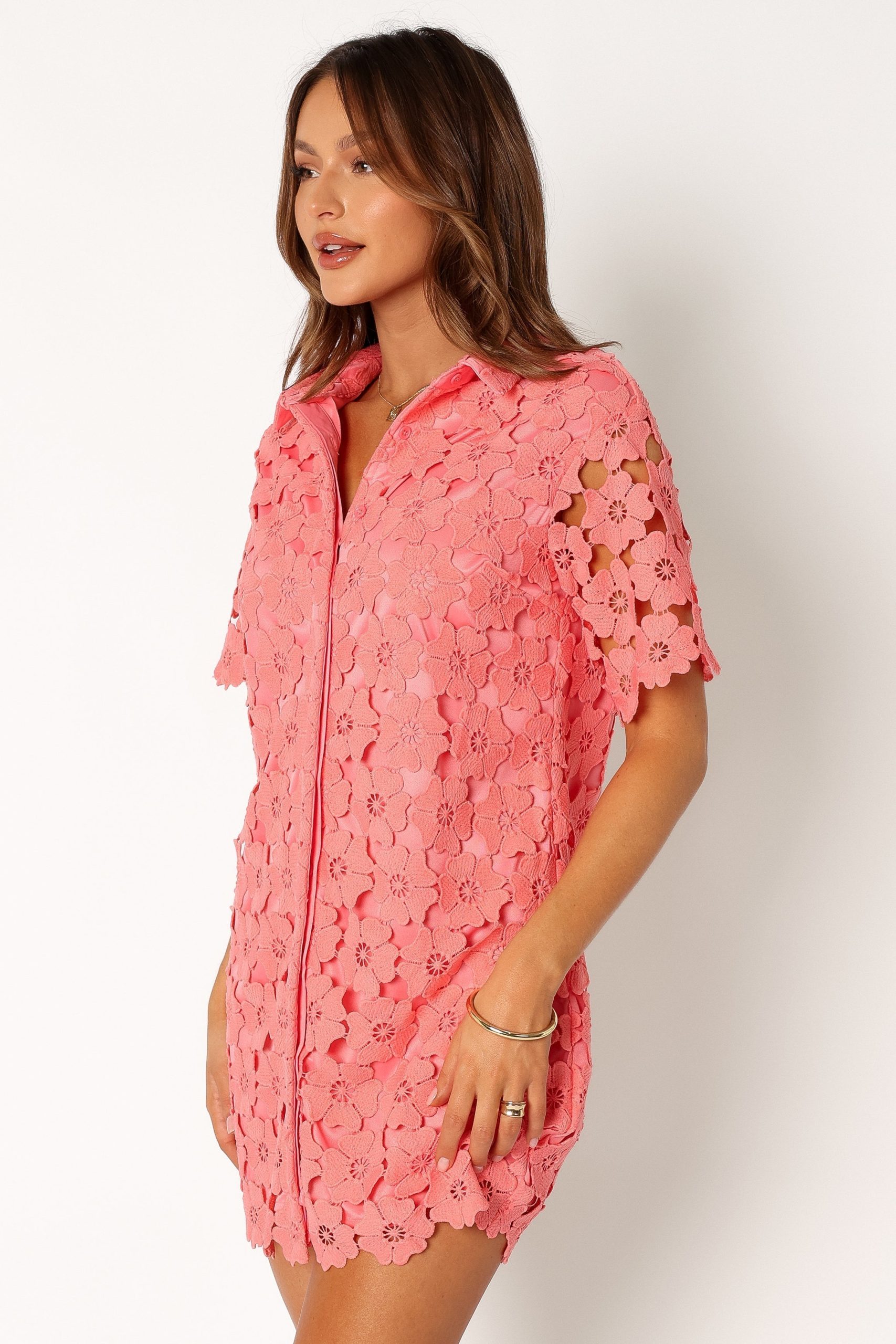 Tallie Button Up Mini Dress - Watermelon - Image 6