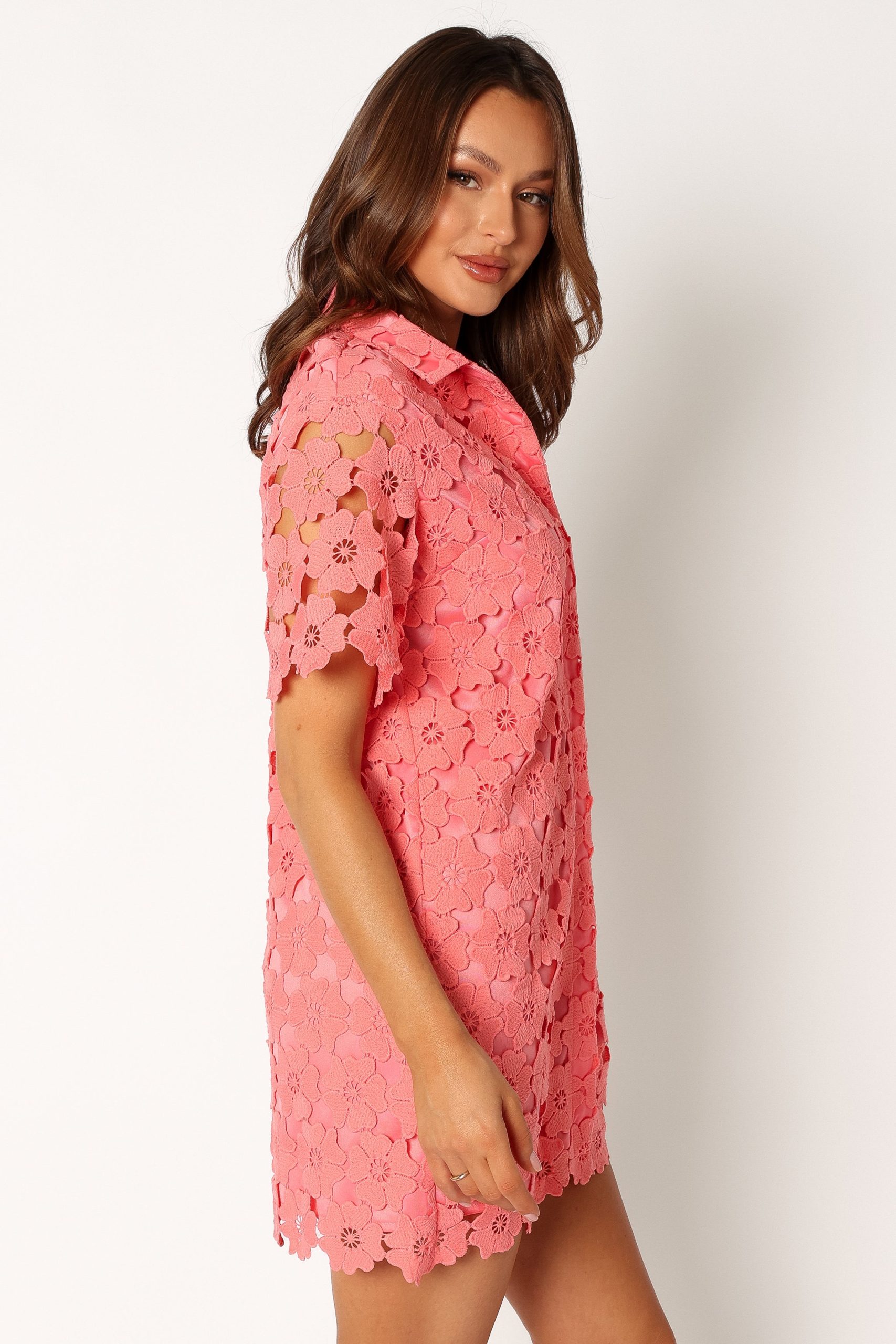 Tallie Button Up Mini Dress - Watermelon - Image 9