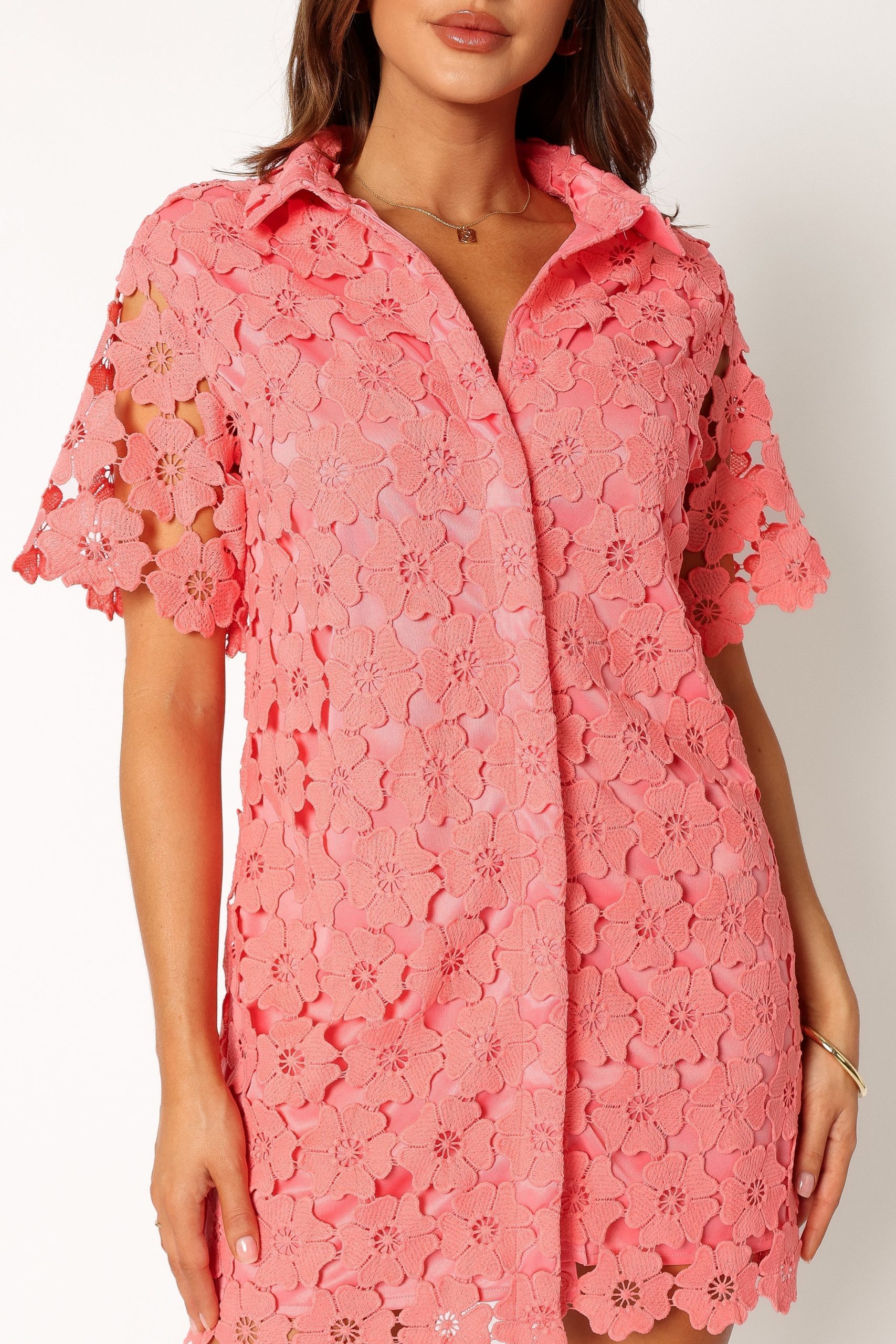 Tallie Button Up Mini Dress - Watermelon - Image 7