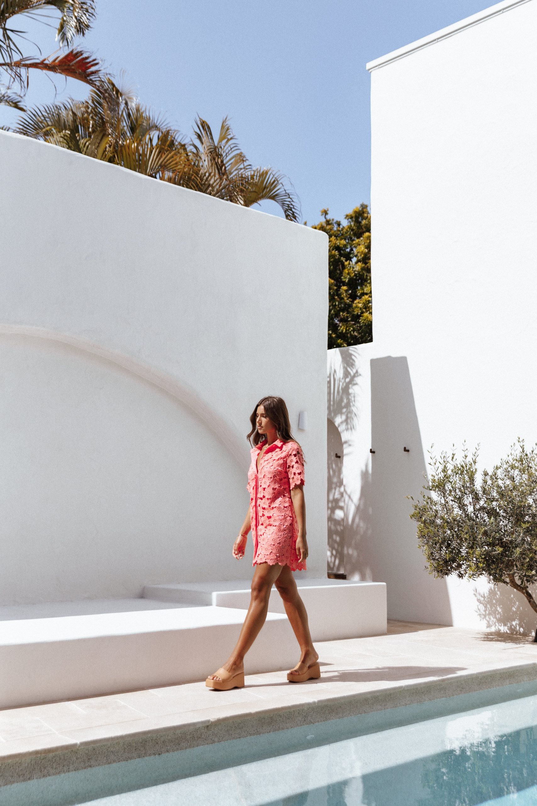 Tallie Button Up Mini Dress - Watermelon - Image 2