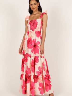 Tilly Shirred Maxi Dress - Pink