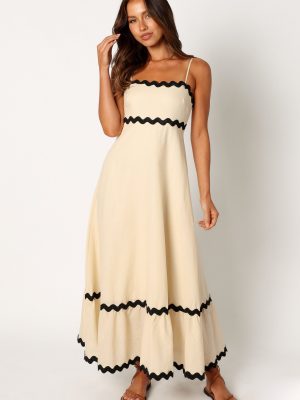 Yana Maxi Dress - Cream Black