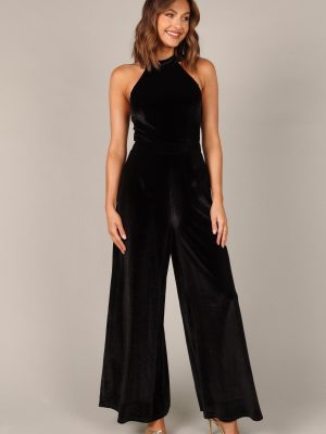 Aria Velvet Jumpsuit - Black