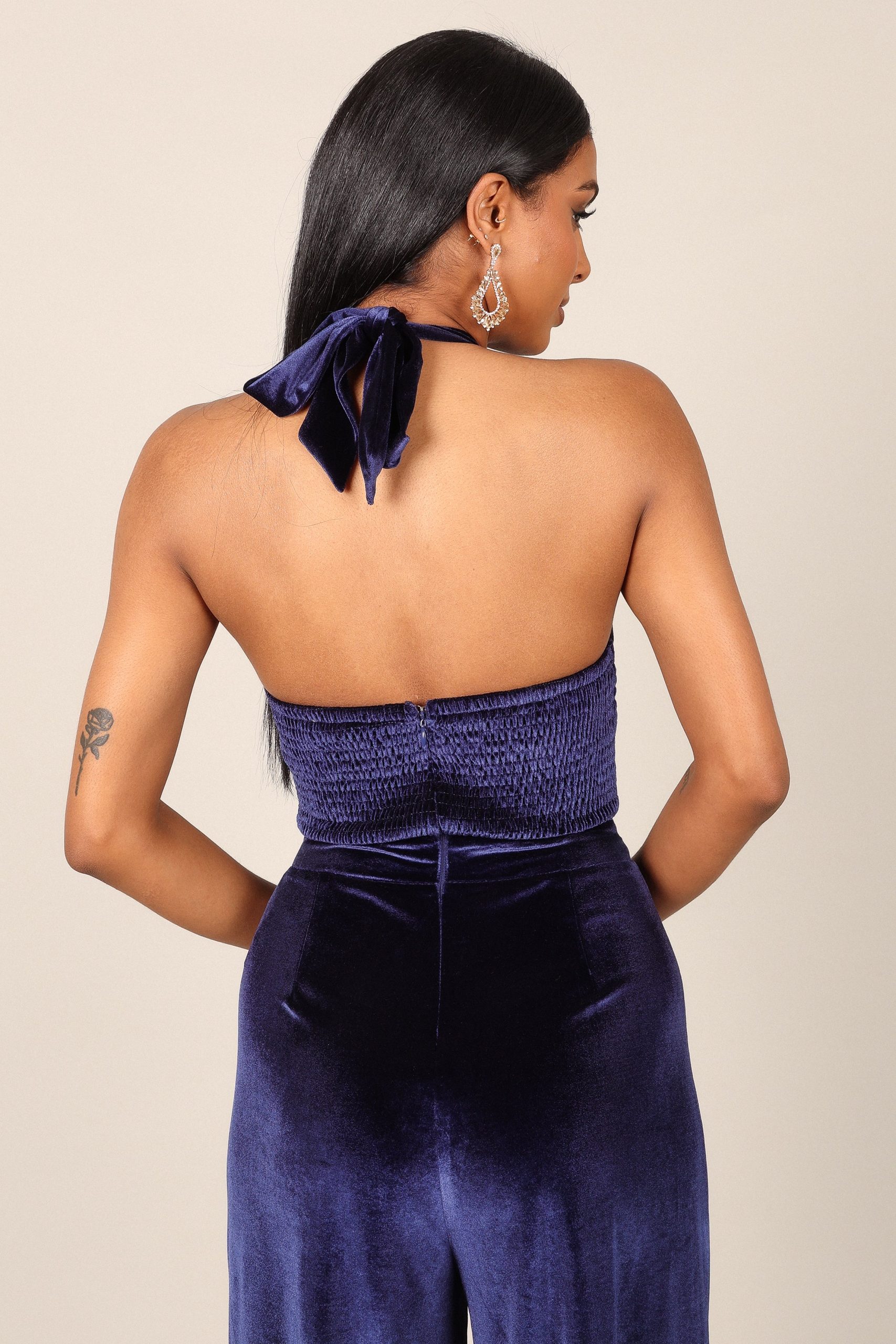 Aria Velvet Jumpsuit - Sapphire - Image 7