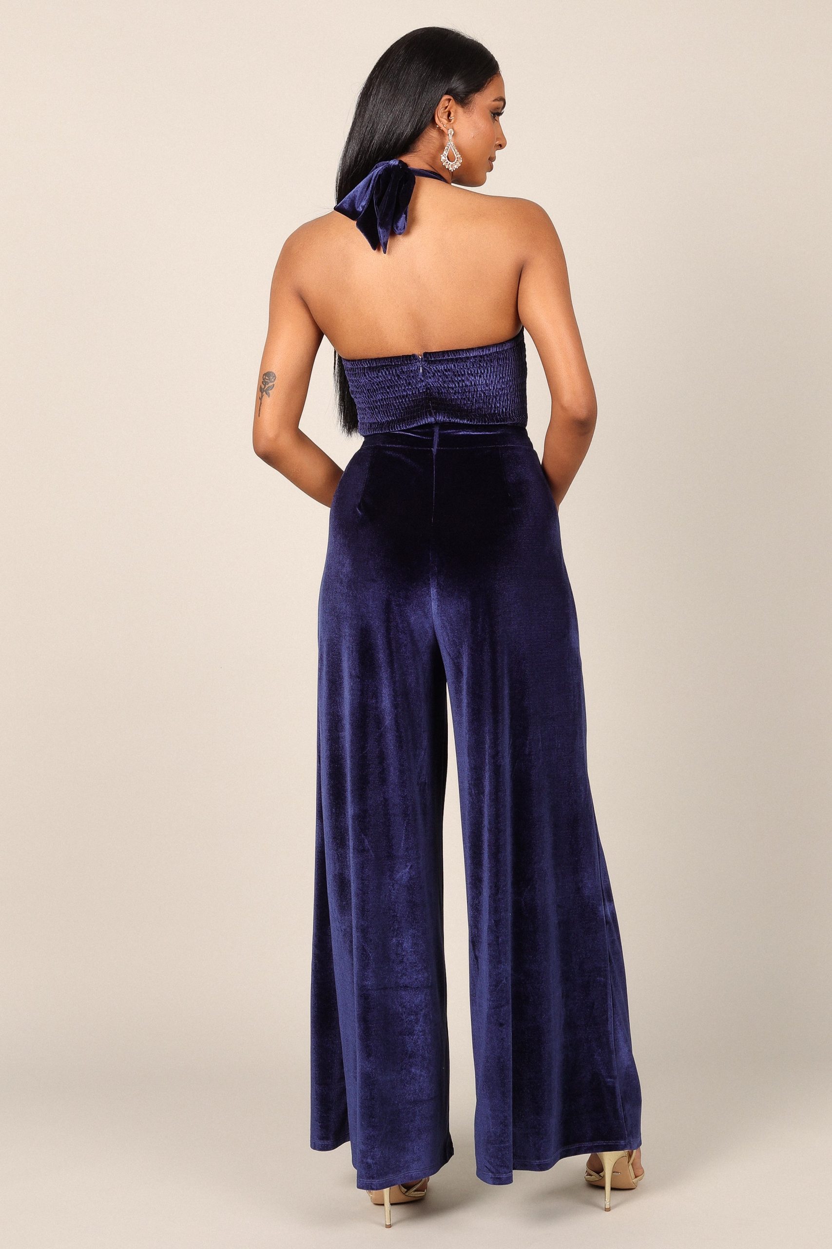 Aria Velvet Jumpsuit - Sapphire - Image 9