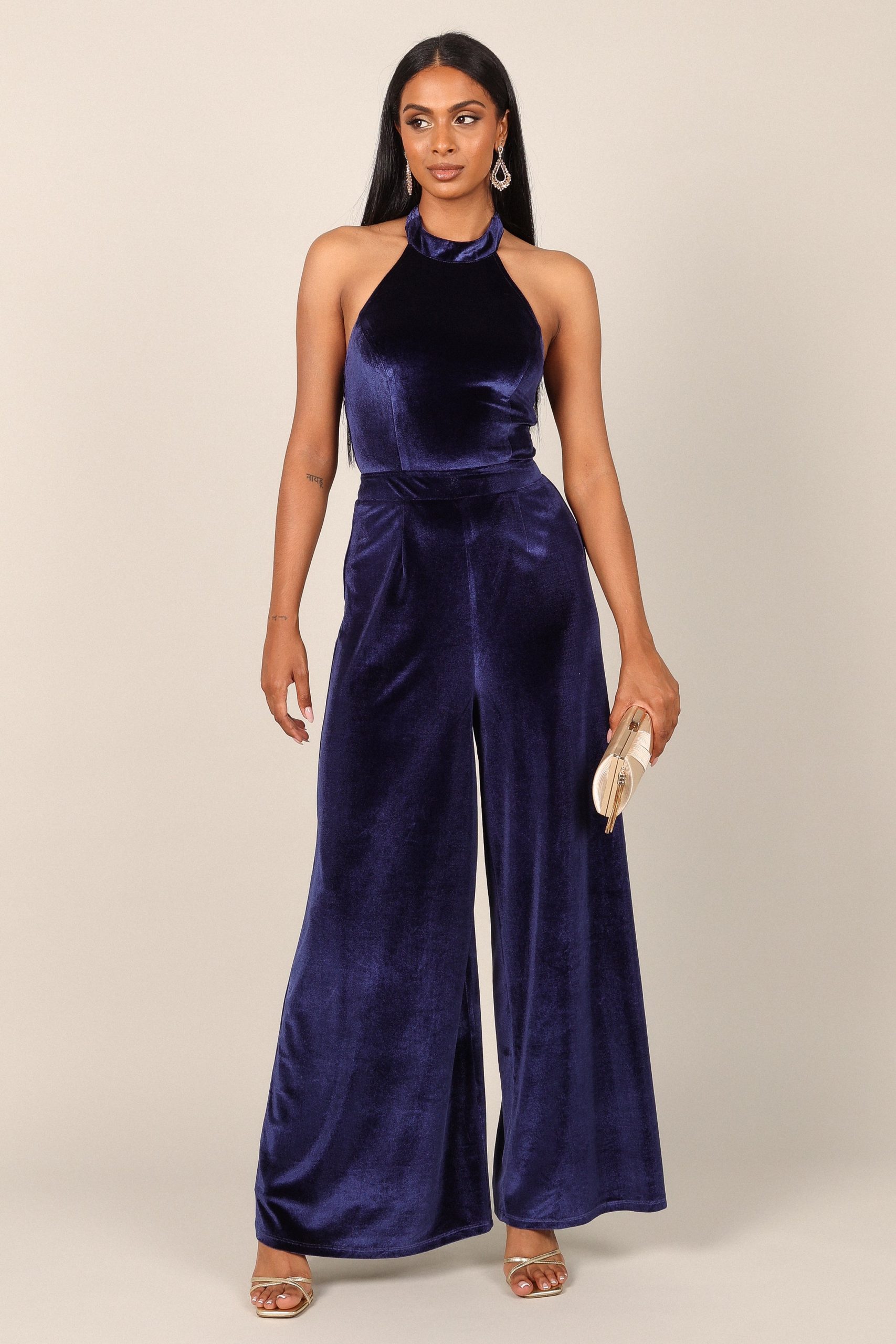Aria Velvet Jumpsuit - Sapphire - Image 13