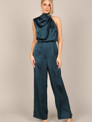 Savannah One Shoulder Jumpsuit - Teal