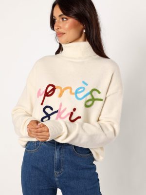 Apres Ski Turtleneck Knit Sweater - Off White