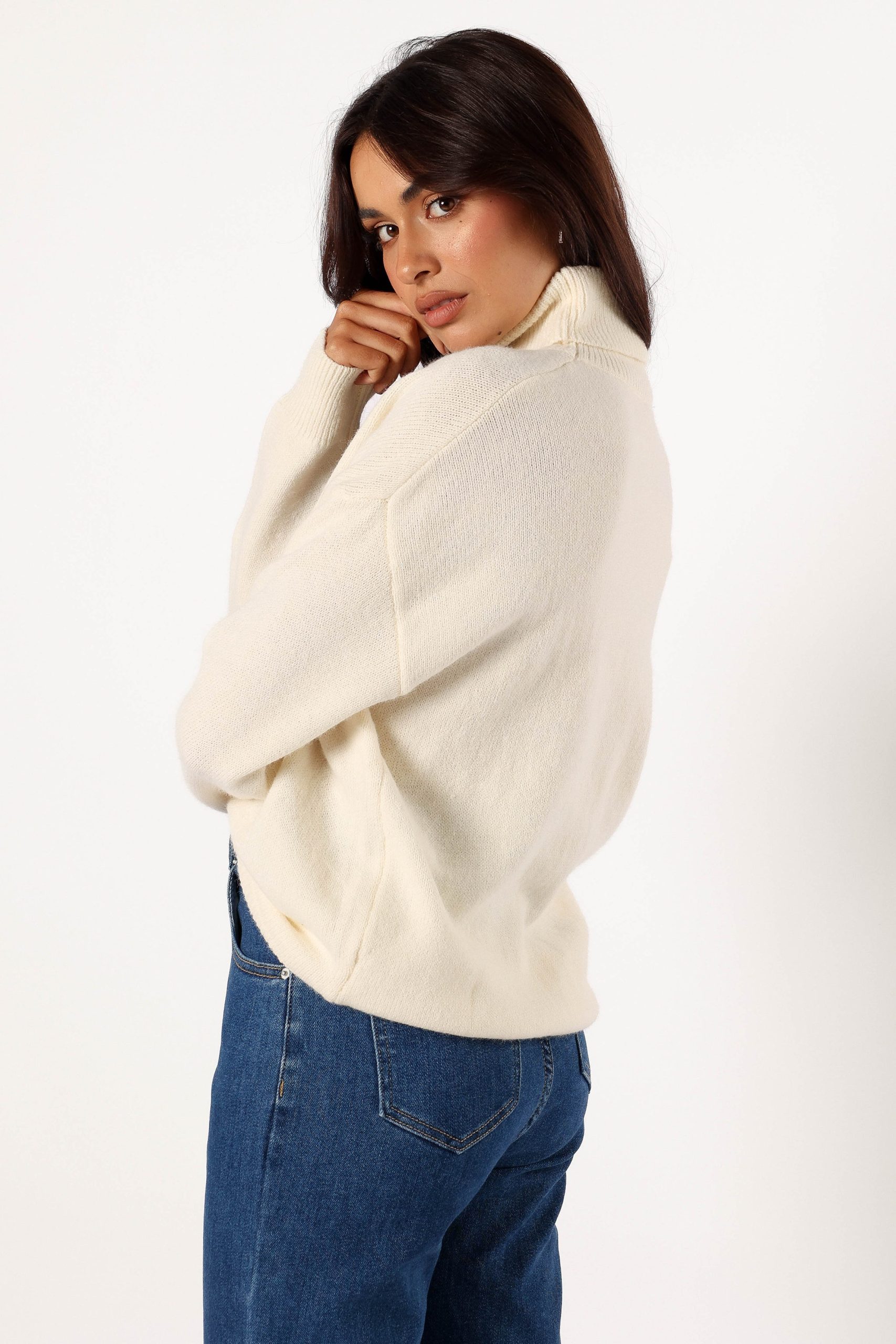 Apres Ski Turtleneck Knit Sweater - Off White - Image 3