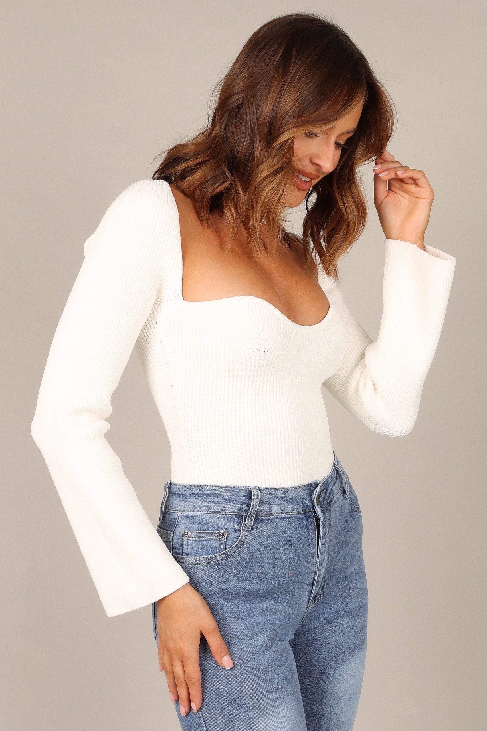 Aquerelle Knit Sweater - Ivory - Image 6