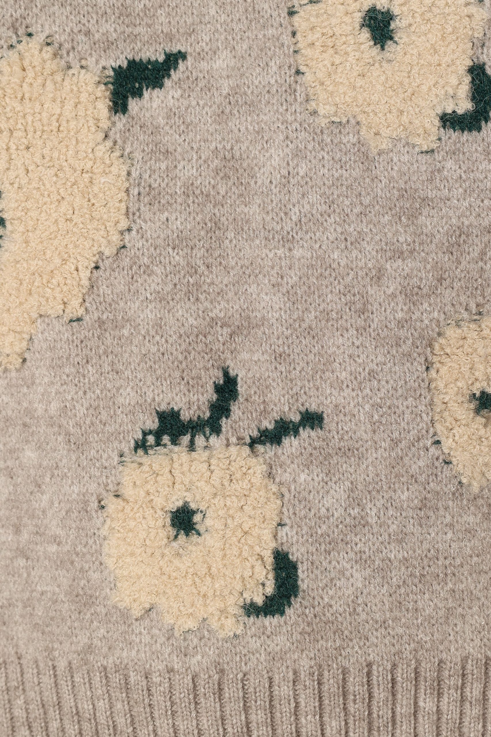 Aubrielle All Over Flower Knit Sweater - Grey Green - Image 6