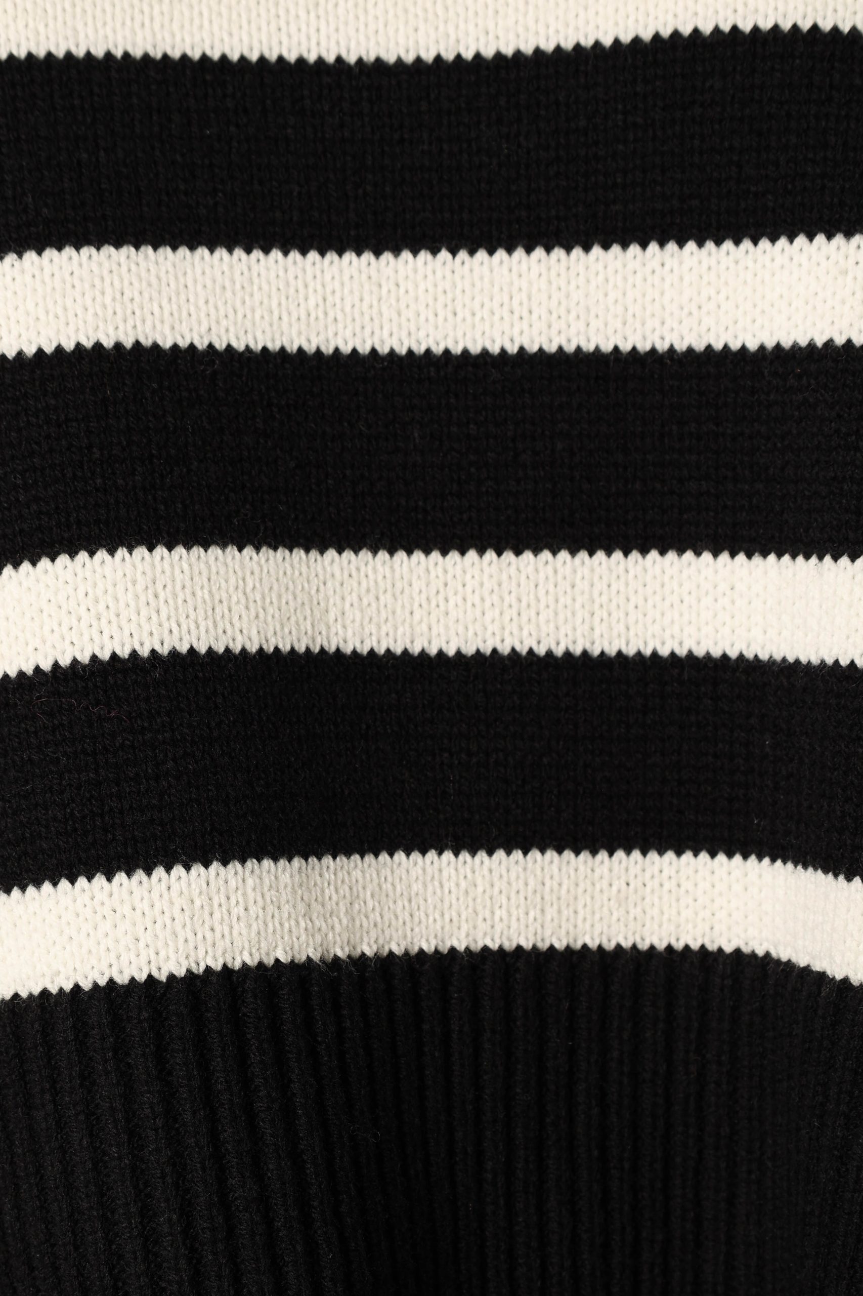 Avalynn Striped Knit Sweater - Black White - Image 8
