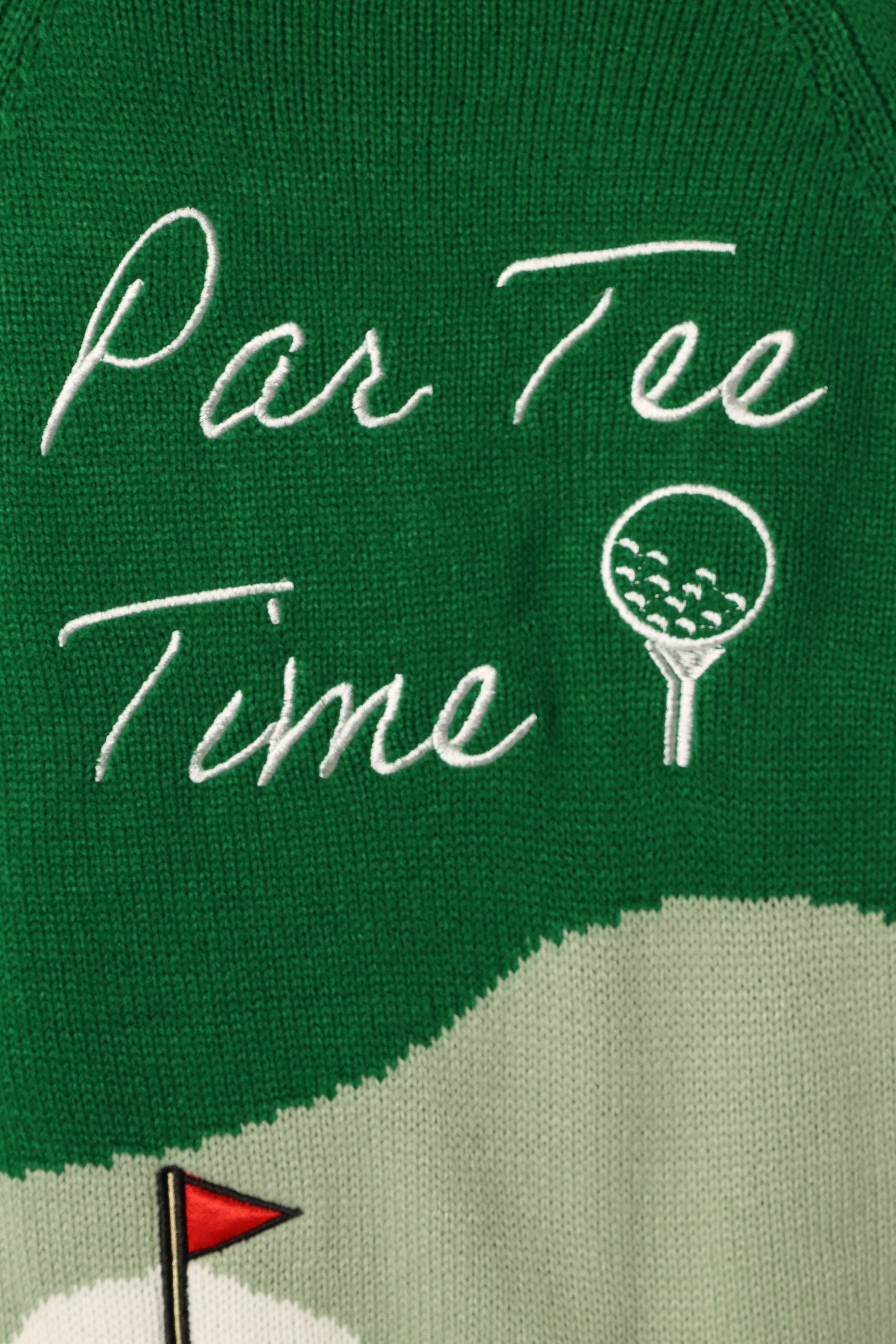 Golf Embroidered Patch Button Front Cardigan - Field Green - Image 8