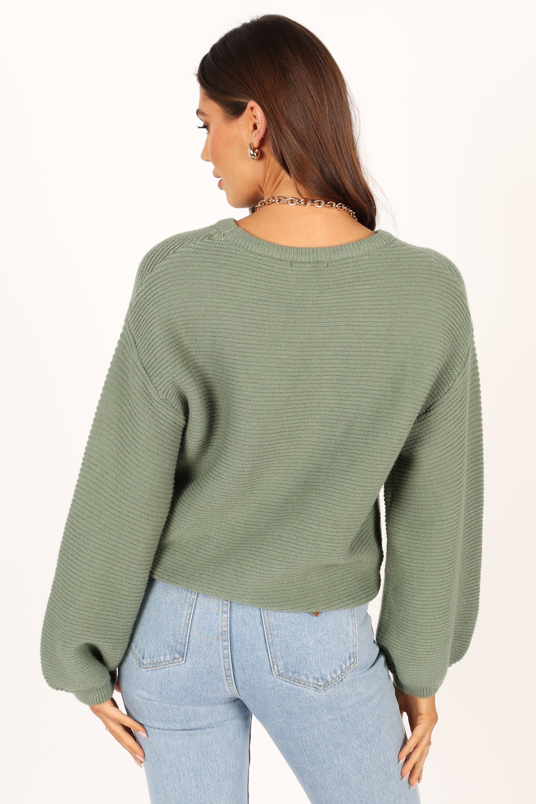 Lakelyn Textured Knit Sweater - Khaki - Image 7