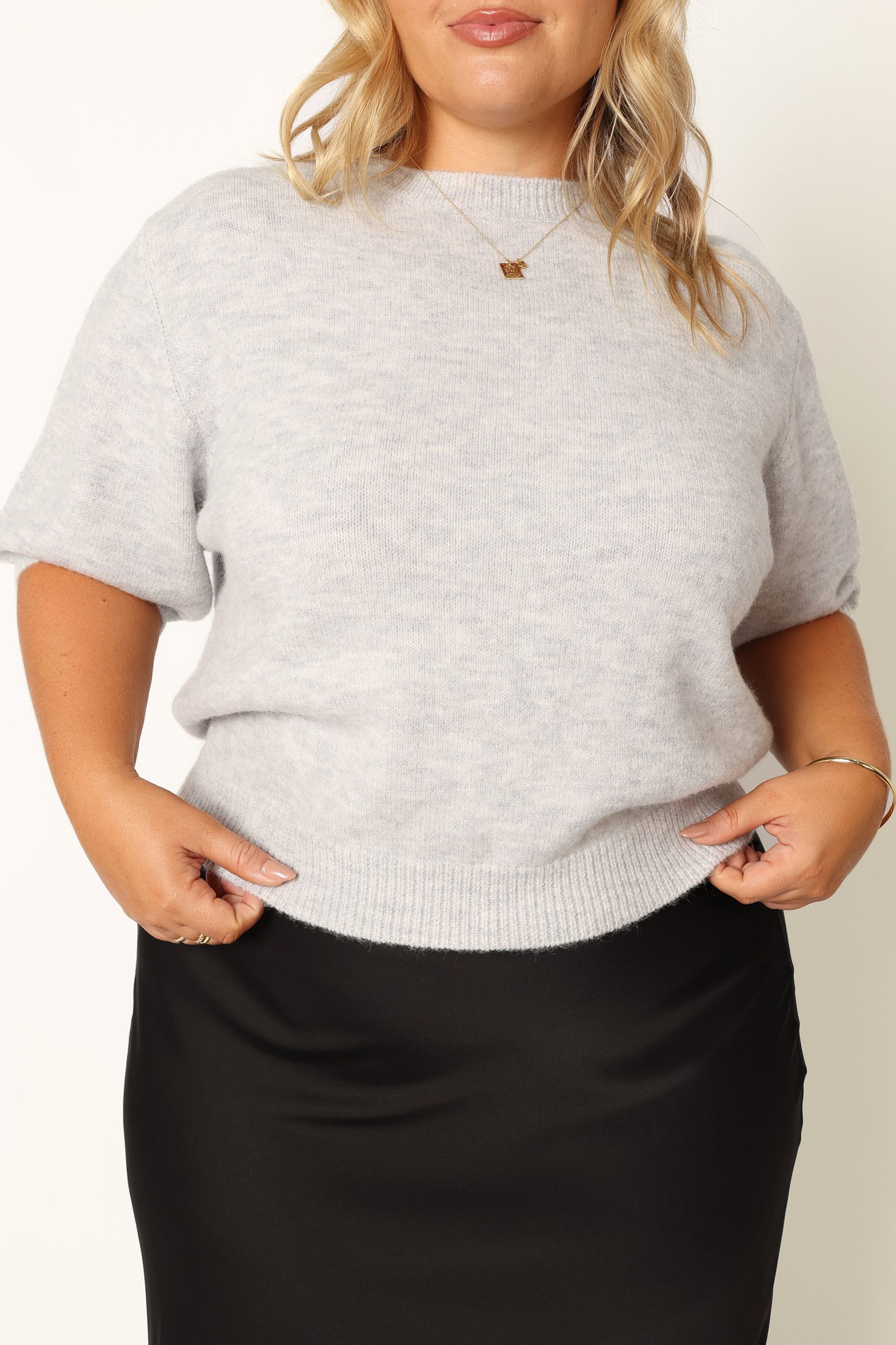 Noah Knit Sweater - Light Heather Grey - Image 2