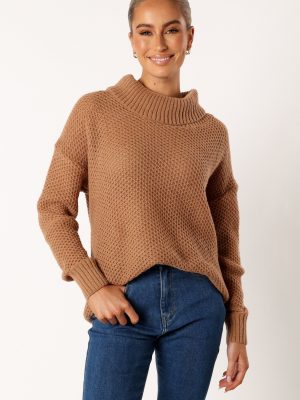 Rayne Turtleneck Knit Sweater - Beige