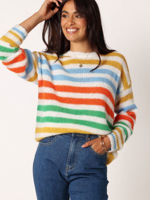 Sasha Multi Stripe Crewneck Knit Sweater - Multi