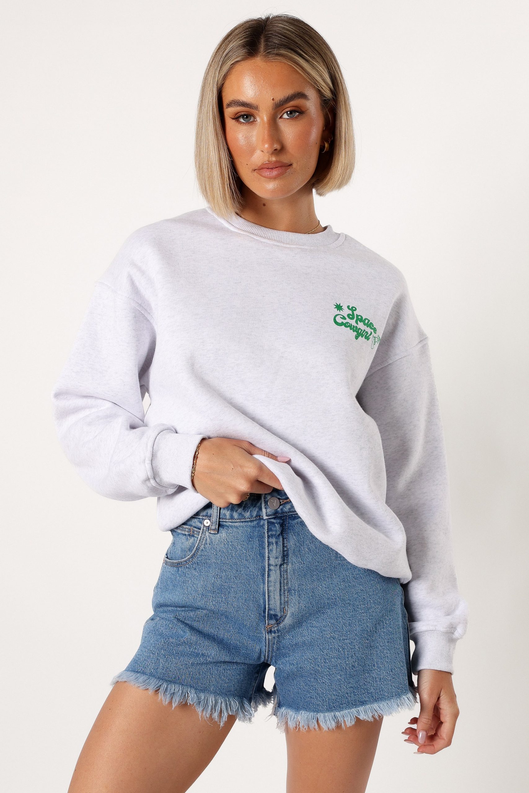 Alora Space Cowgirl Sweatshirt - Heather Grey - Image 6
