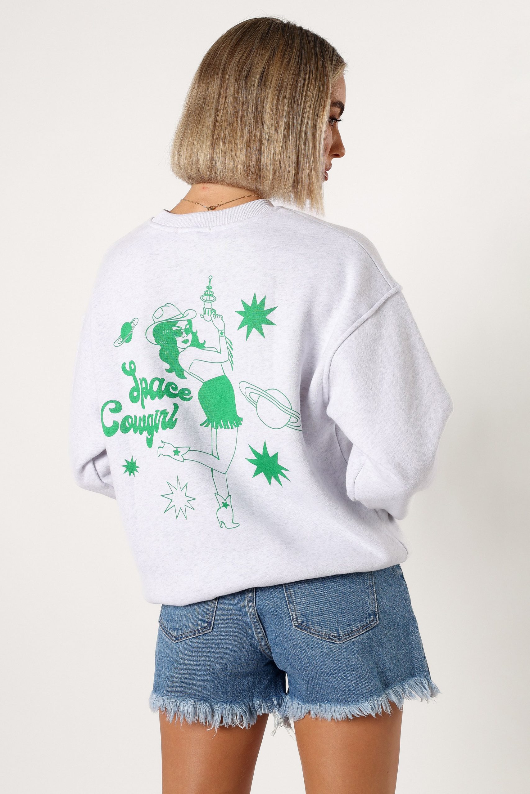 Alora Space Cowgirl Sweatshirt - Heather Grey - Image 4