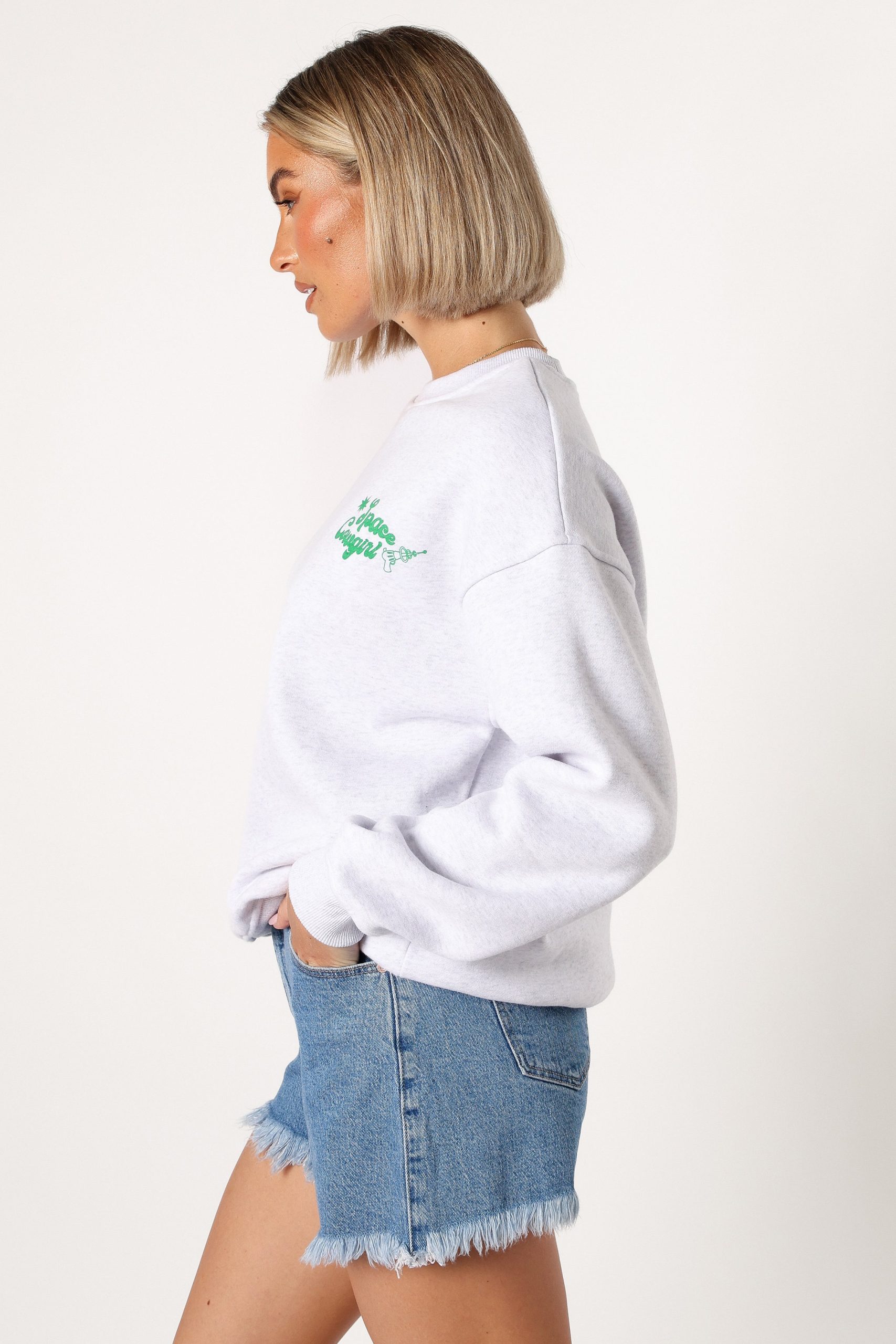 Alora Space Cowgirl Sweatshirt - Heather Grey - Image 3