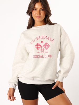Colette Pickleball Sweatshirt - Heather Grey