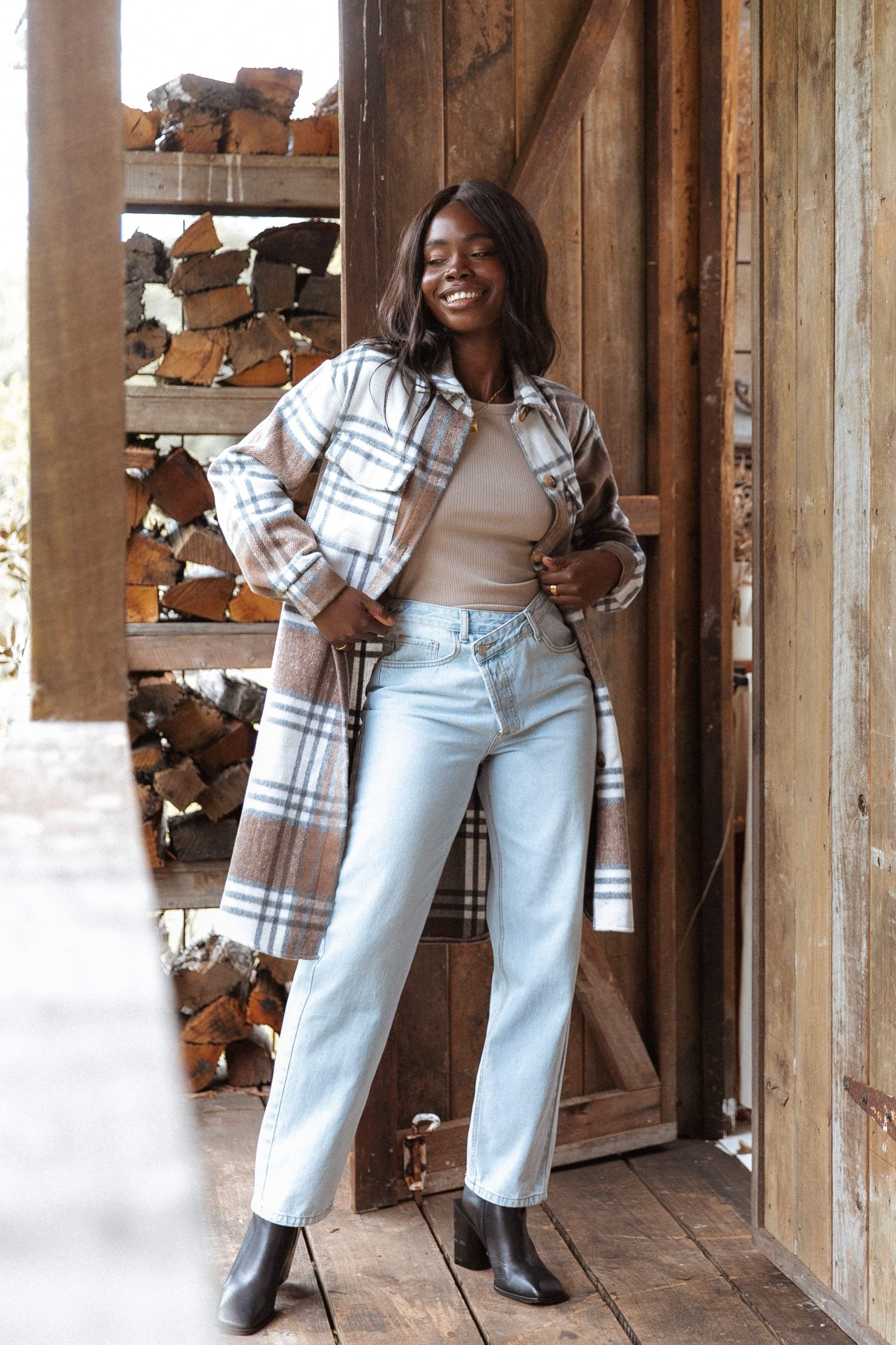 Dion Shacket - Brown Check - Image 2