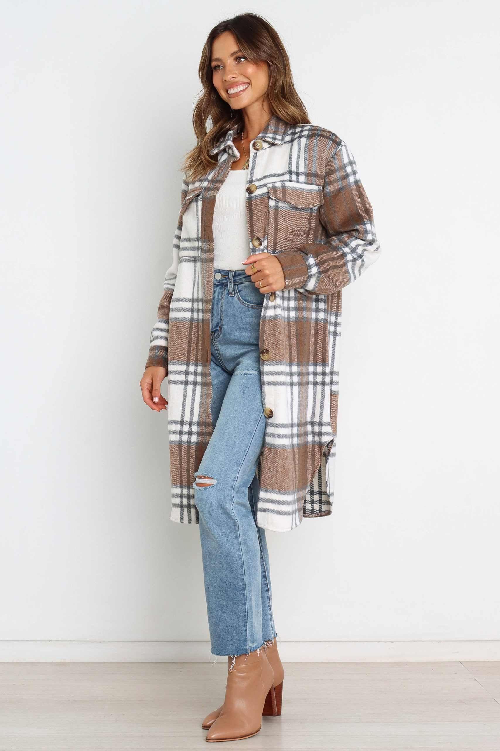 Dion Shacket - Brown Check - Image 4