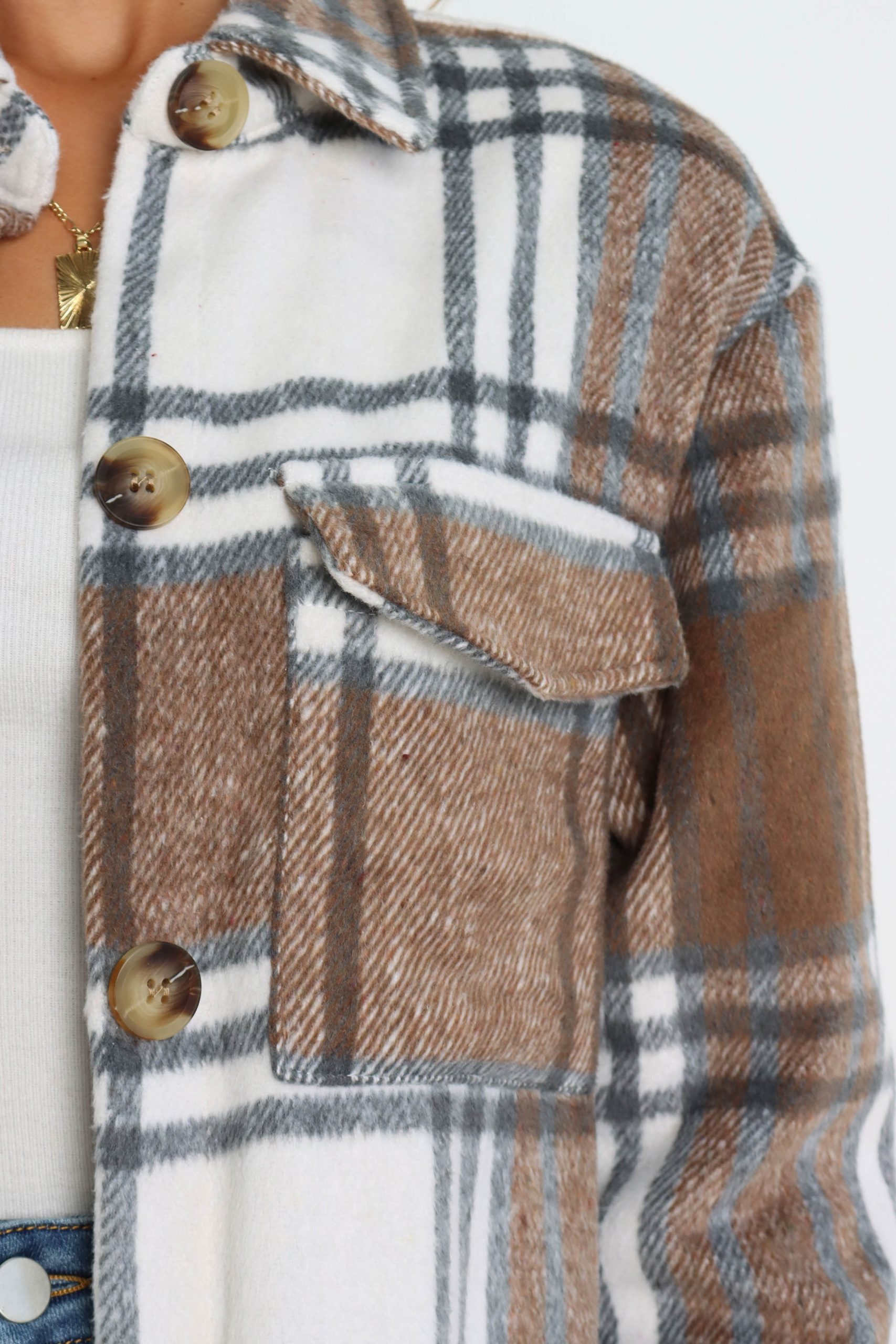 Dion Shacket - Brown Check - Image 8